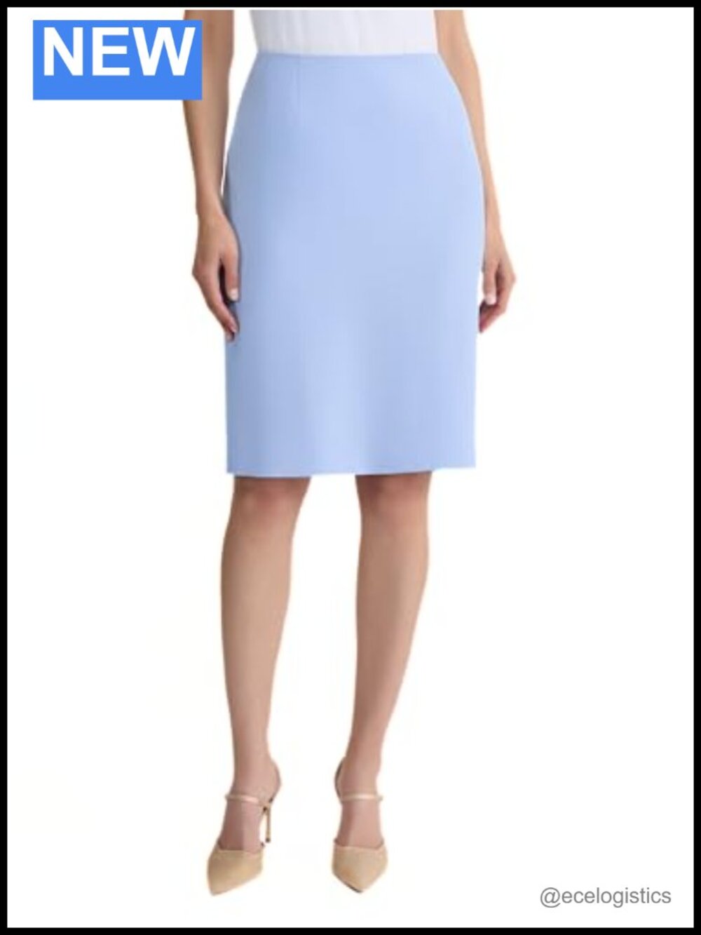 Stretch Crepe Knee Length Pencil Skirt Women's Business Casual